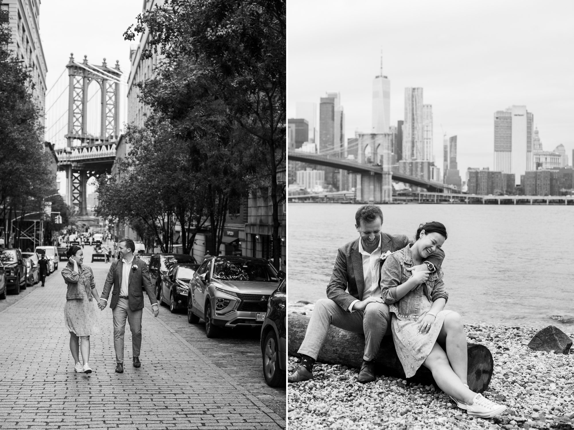 Black and White Brooklyn Elopement Photos