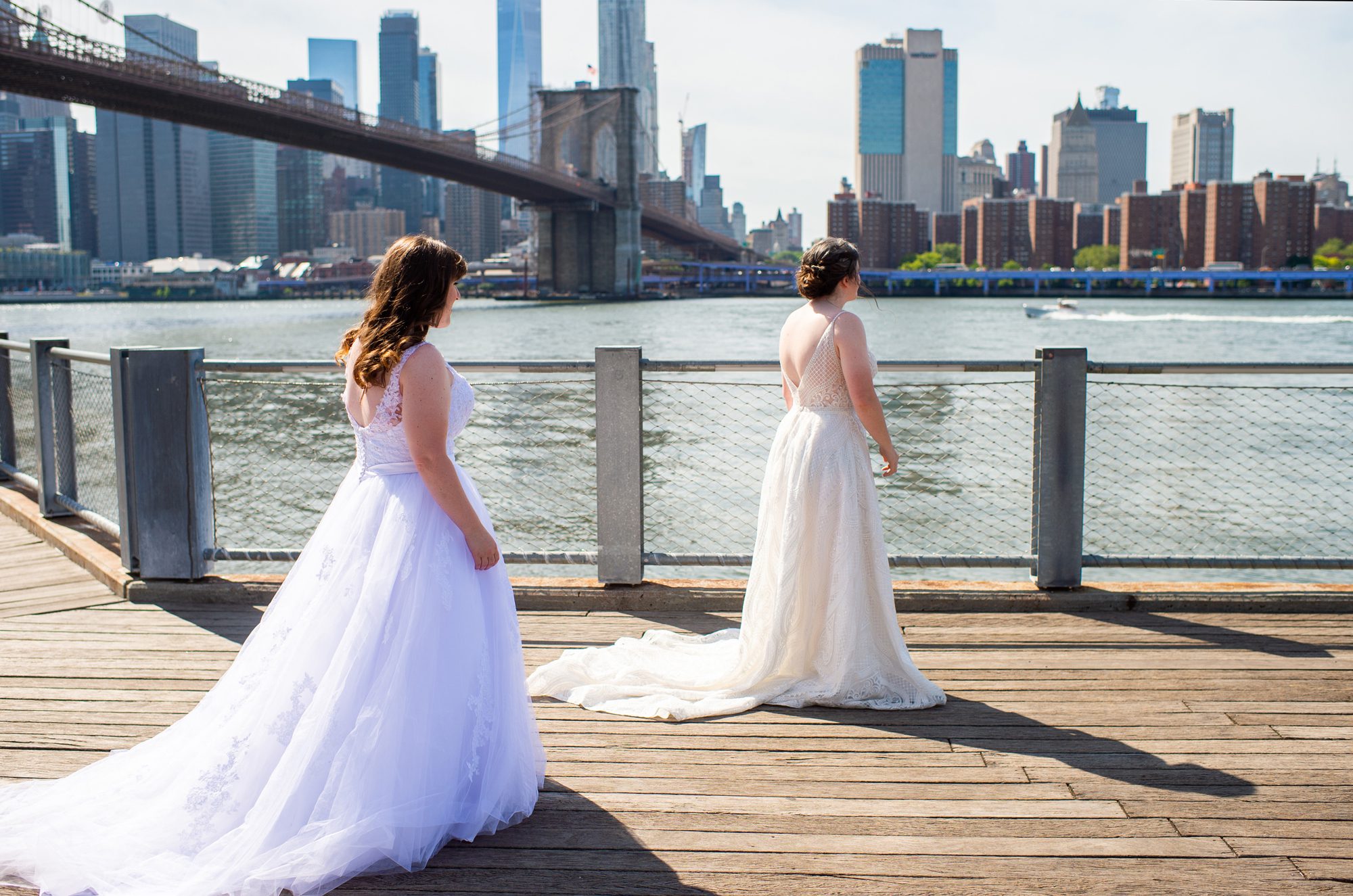 First Look in Brooklyn Two Brides 