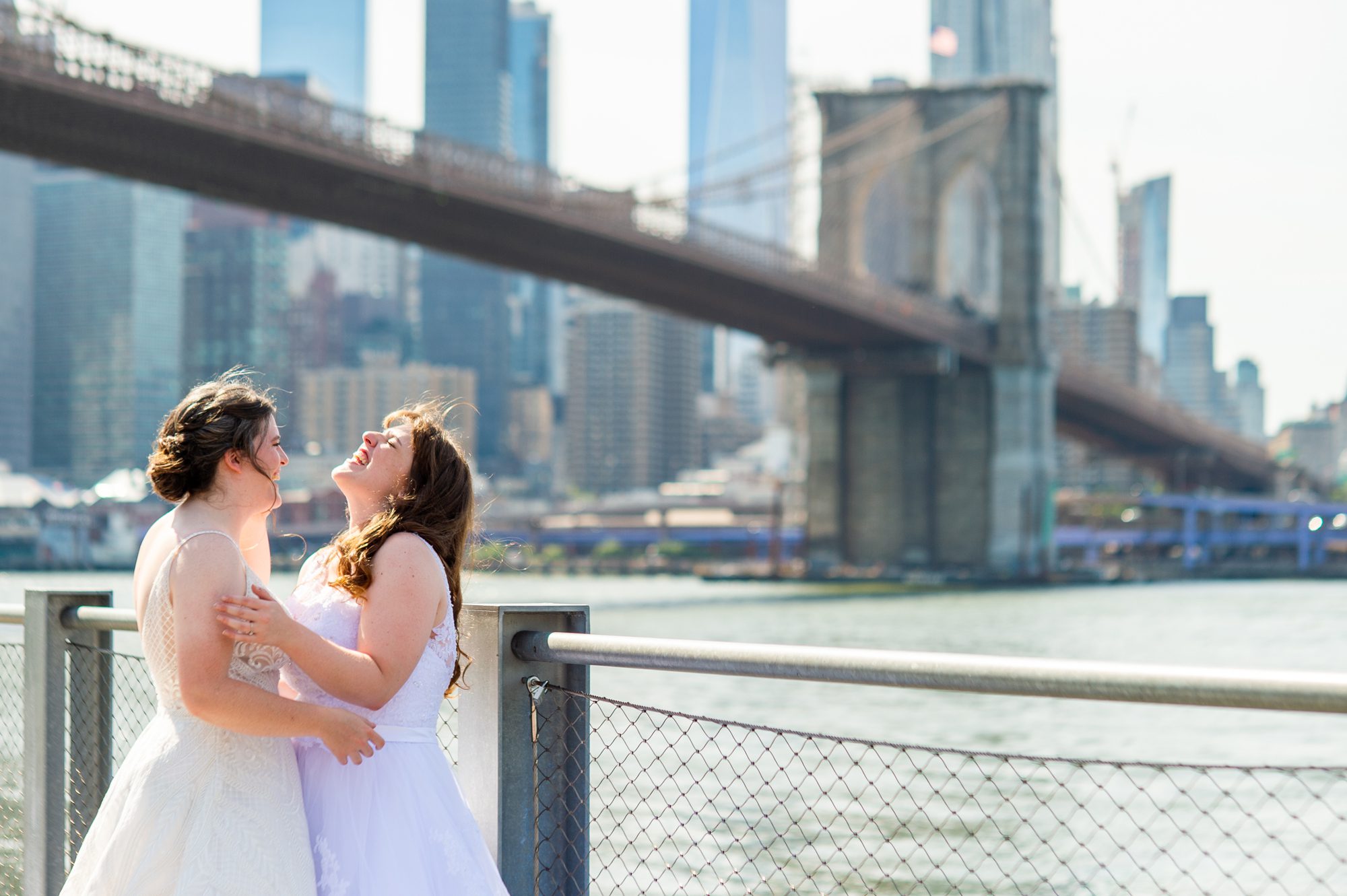 Brooklyn Wedding Photos Brooklyn Bridge Park with LGBTQ Couple