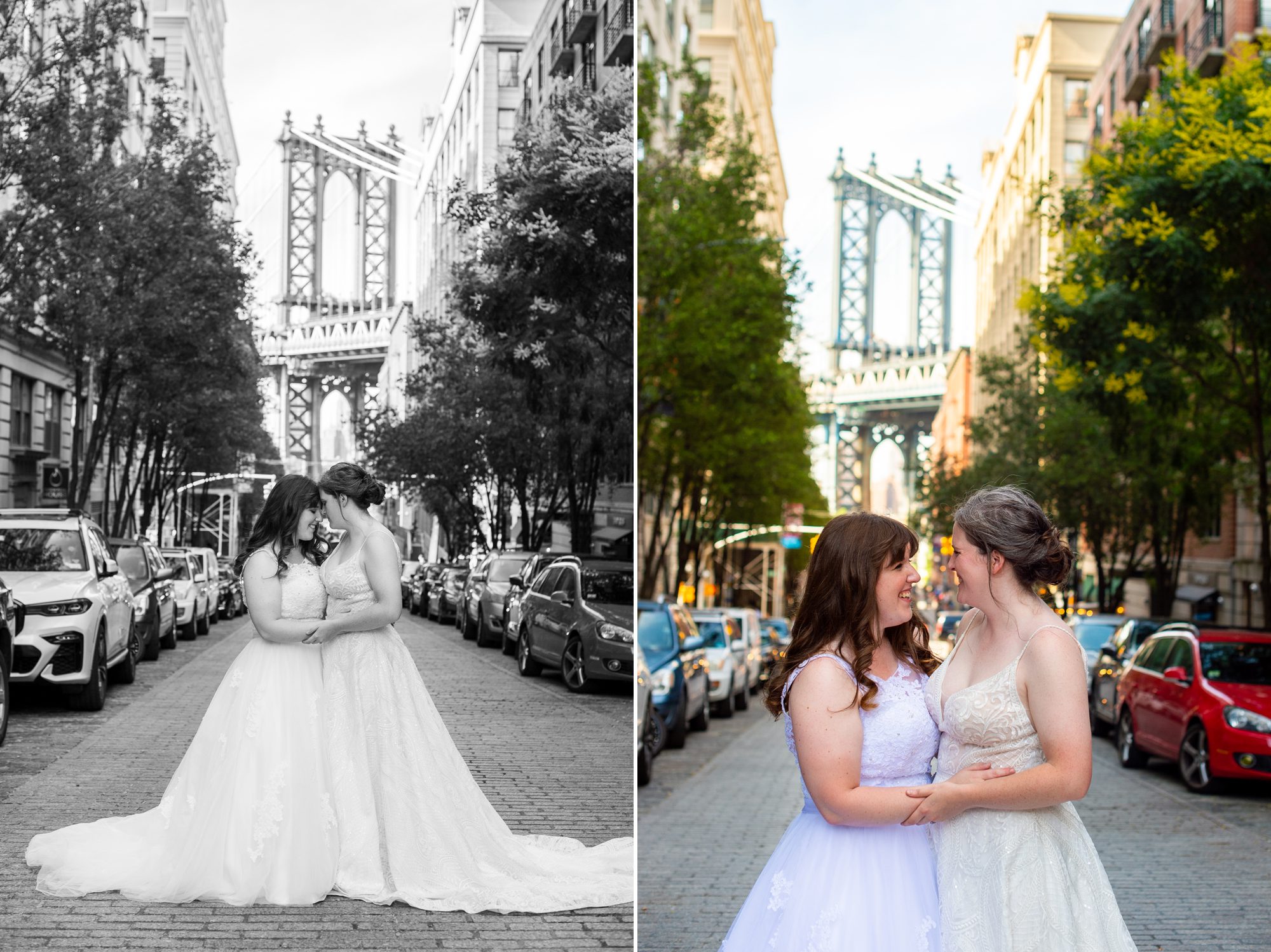 Wedding Photos with Manhattan Bridge 