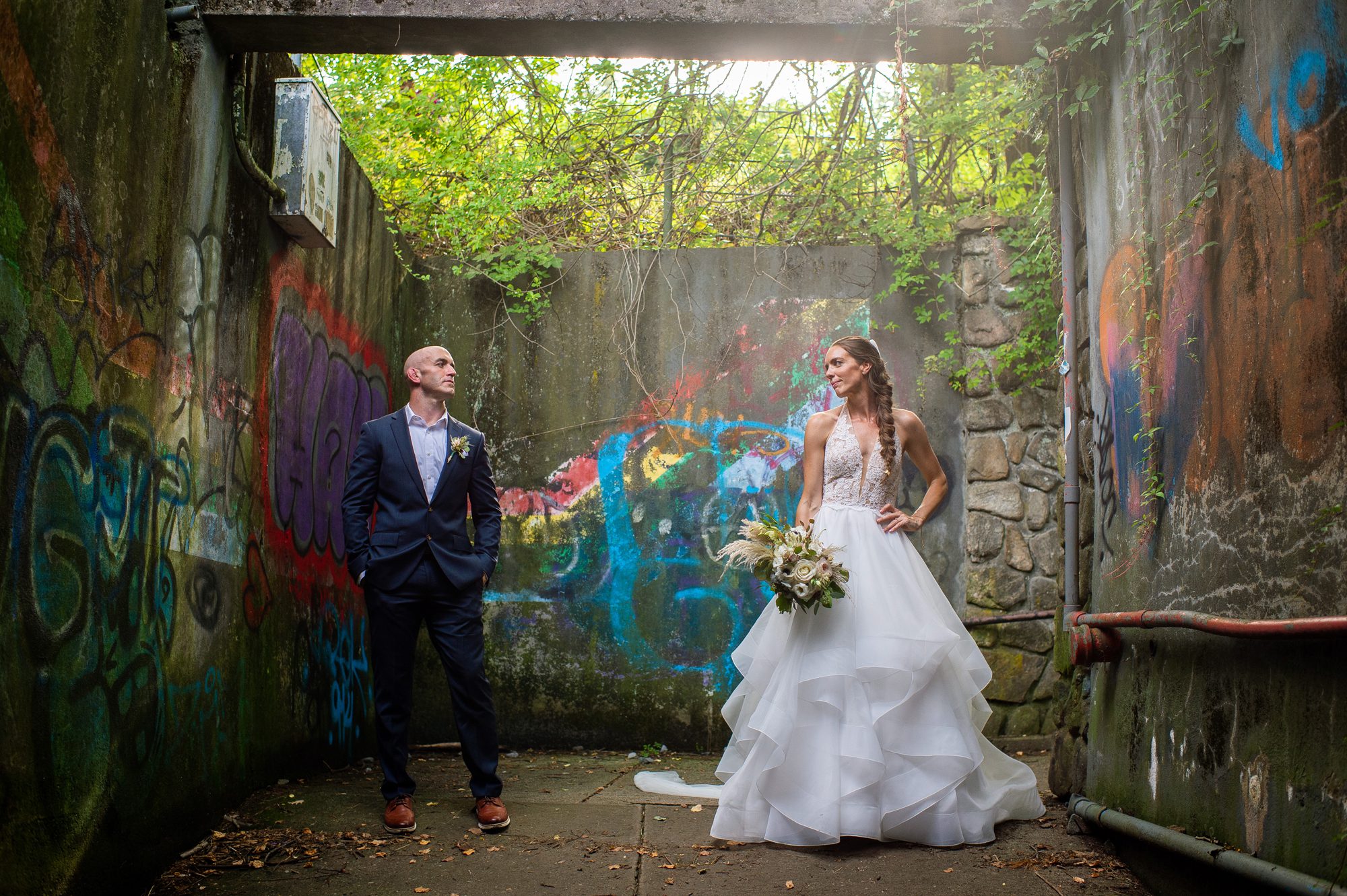Wedding Photos with Graffiti 
