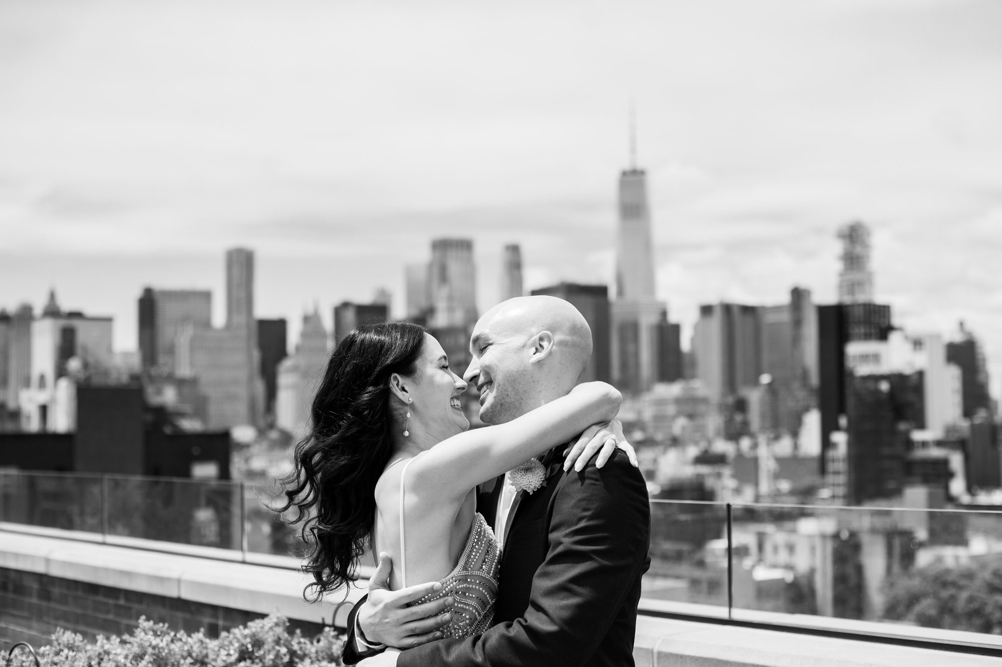 NYC Elopement Photos Black and White