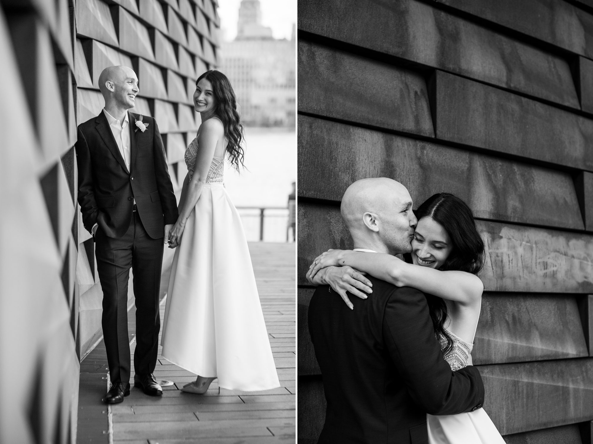 NYC Elopement Photos Black and White