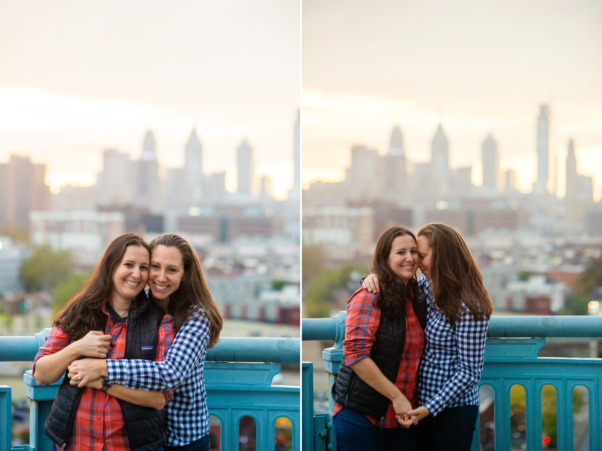 Philadelphia Engagement Photos with Skyline