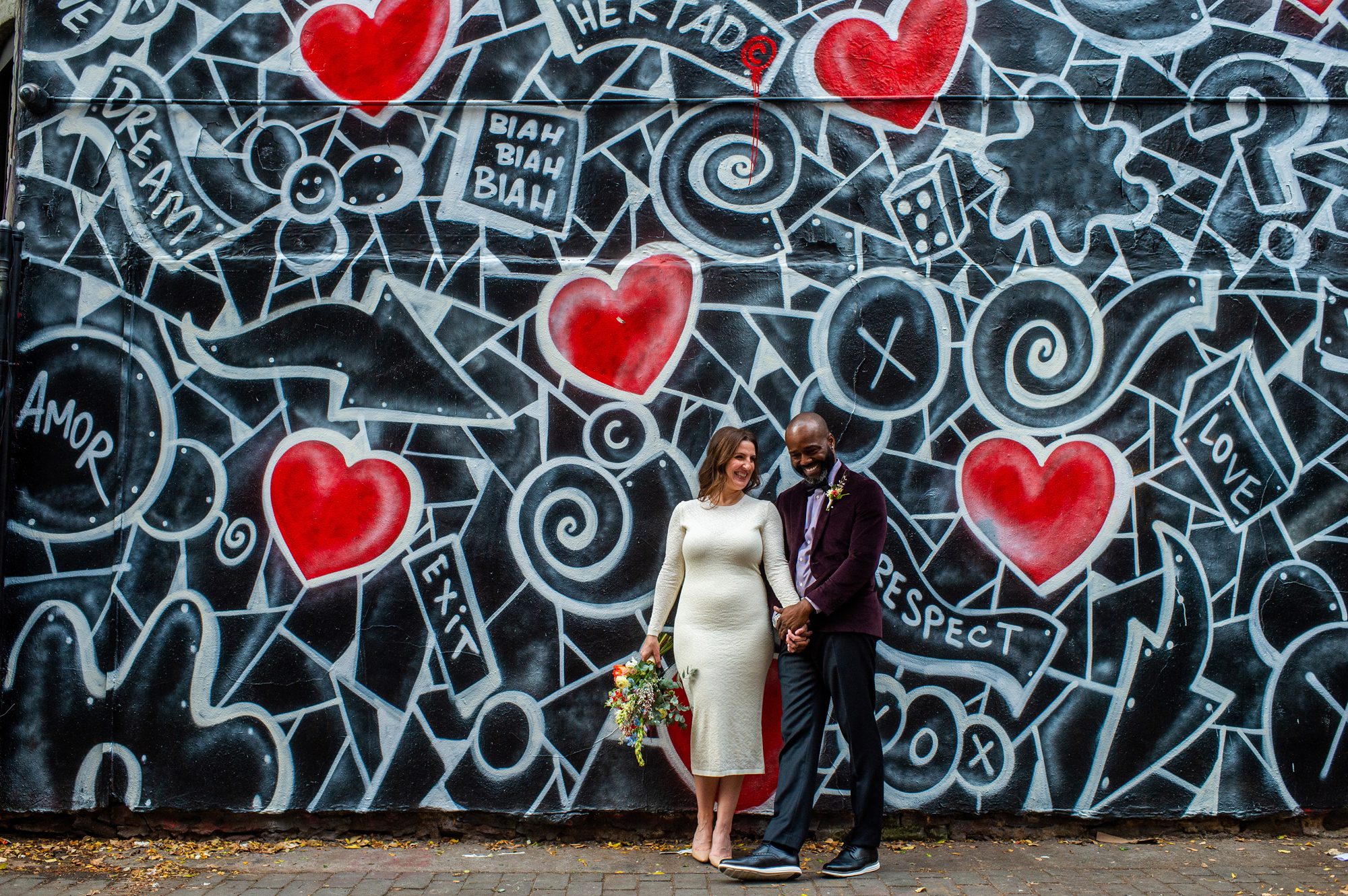 Wedding Photos with Street Art