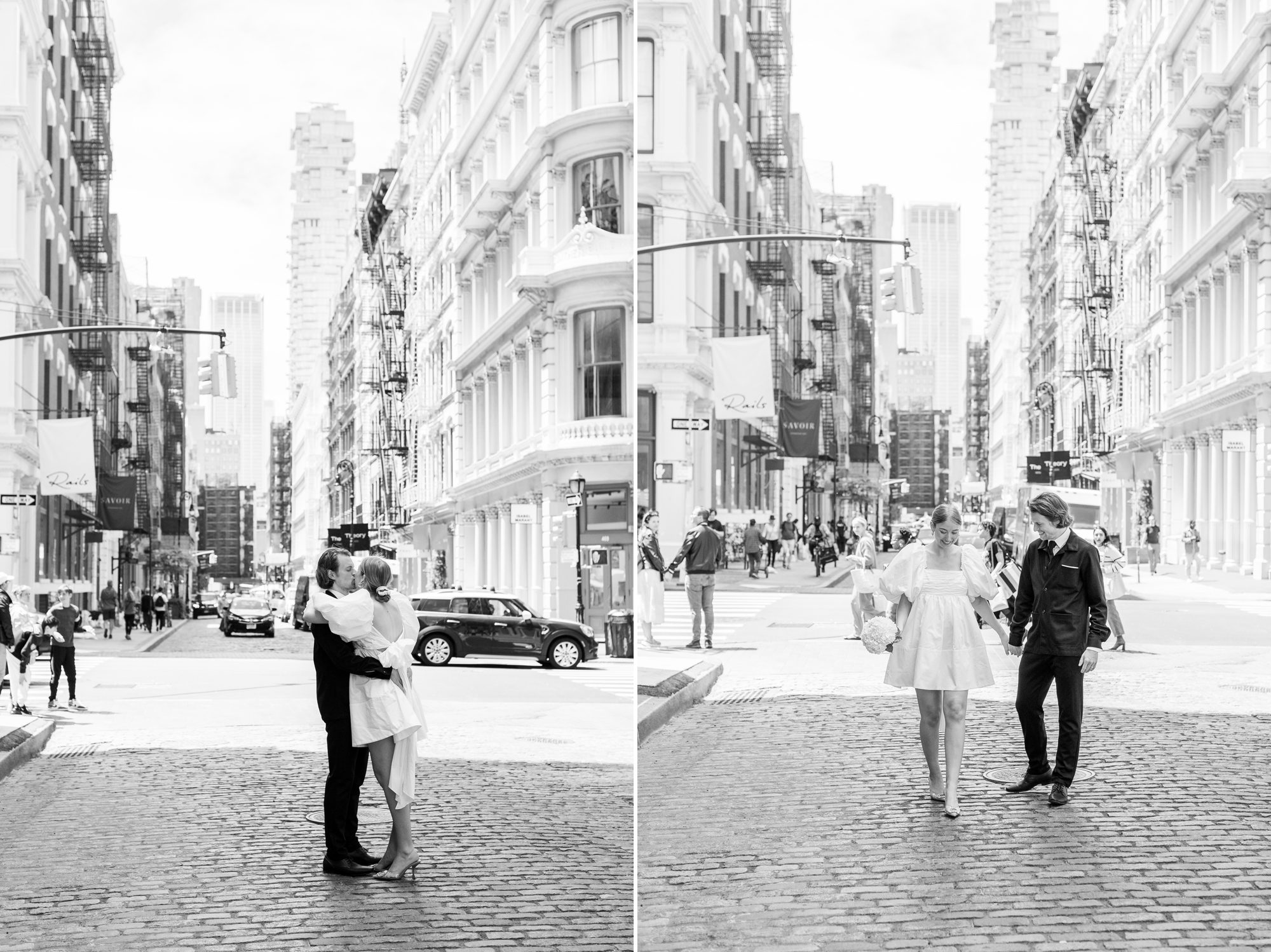 Black and White Elopement Photos in NYC