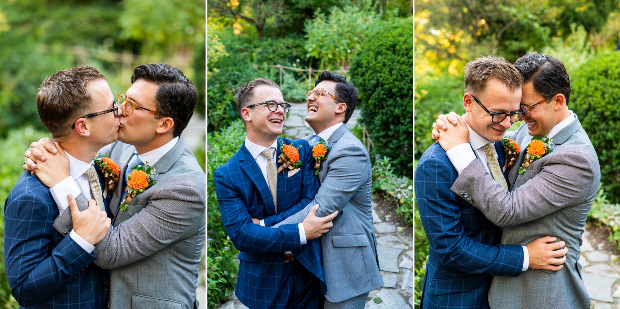 Two Grooms Eloping in Central Park 