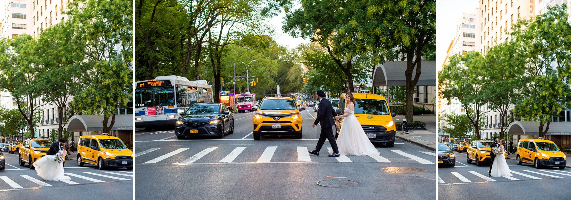 NYC Crosswalk Wedding Photo