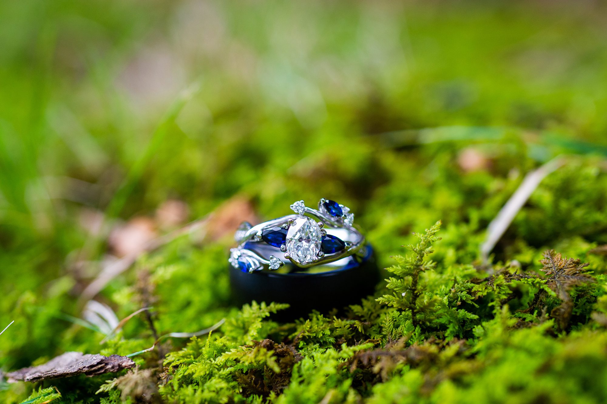 Wedding Rings with Blue Stones