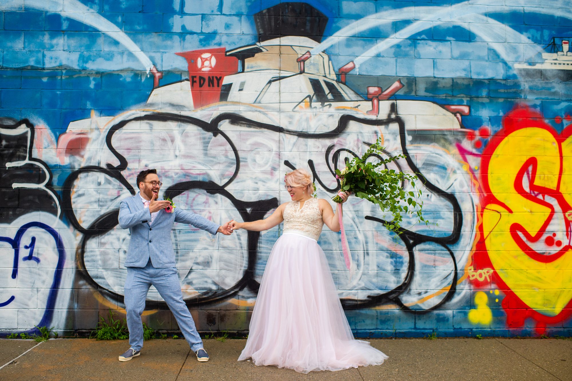 Wedding Photos with Street Art