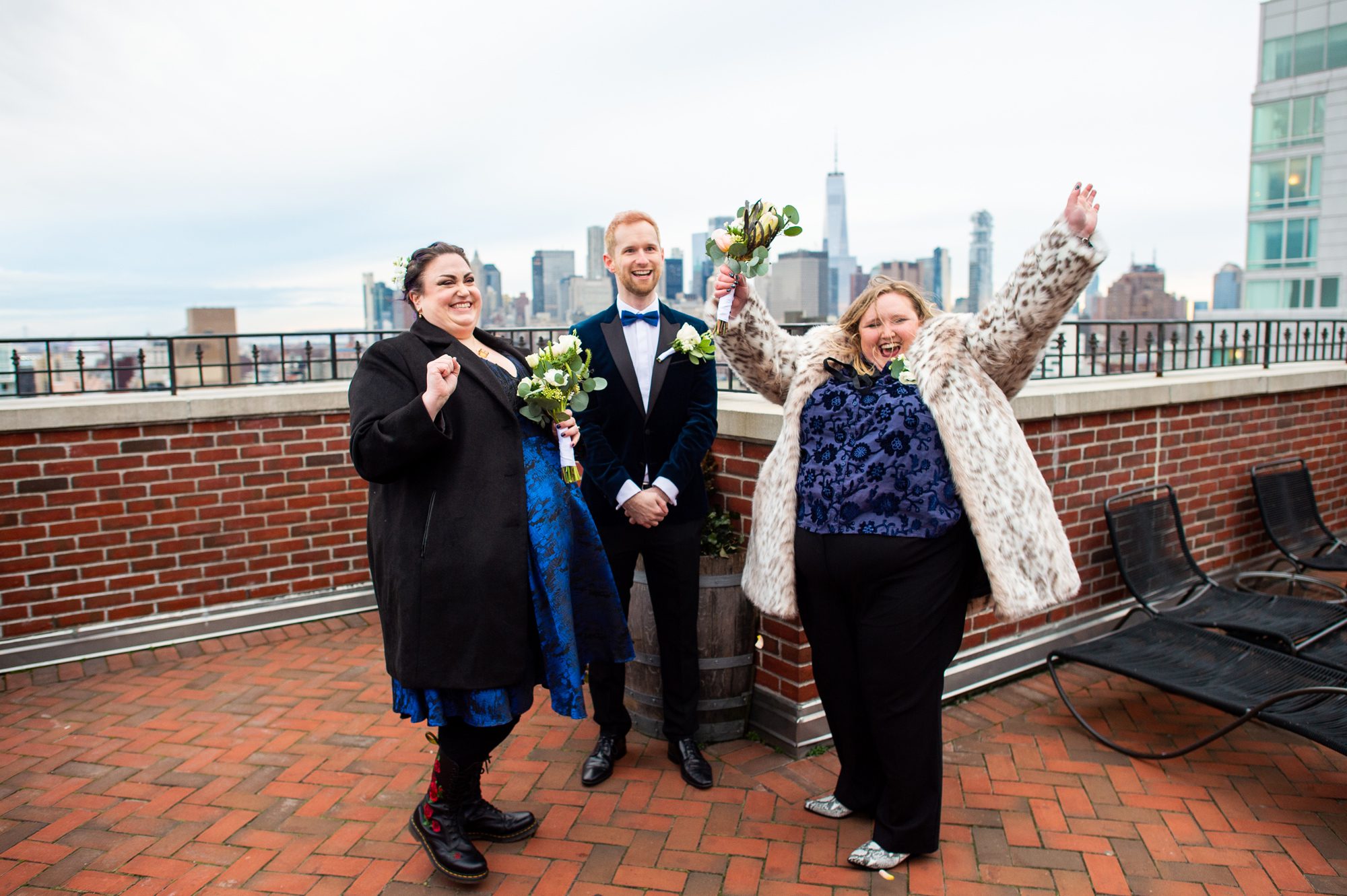Winter Elopement on NYC Rooftop