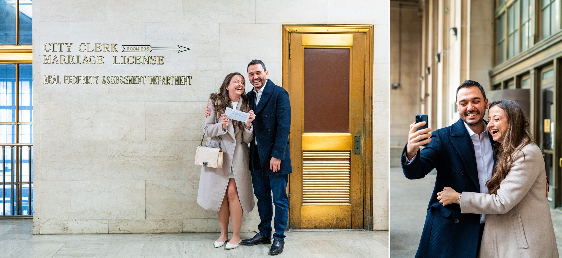 Couple excited after eloping at Brooklyn City Hall