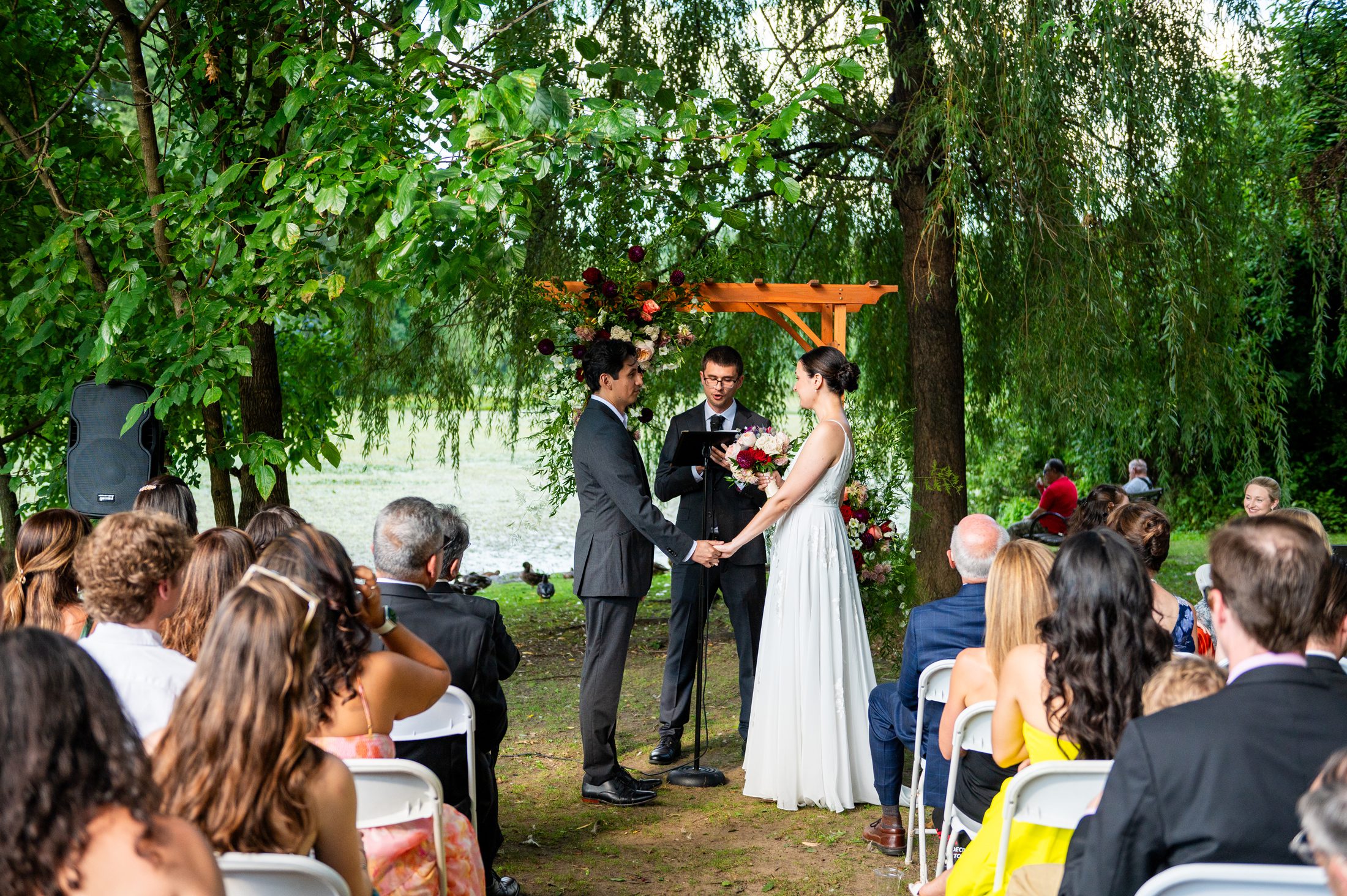 Wedding Ceremony at Van Cortlandt Park Golf Course Lake House