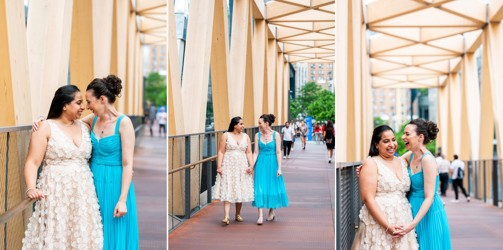 NYC Elopement photos on the highline with two brides. 