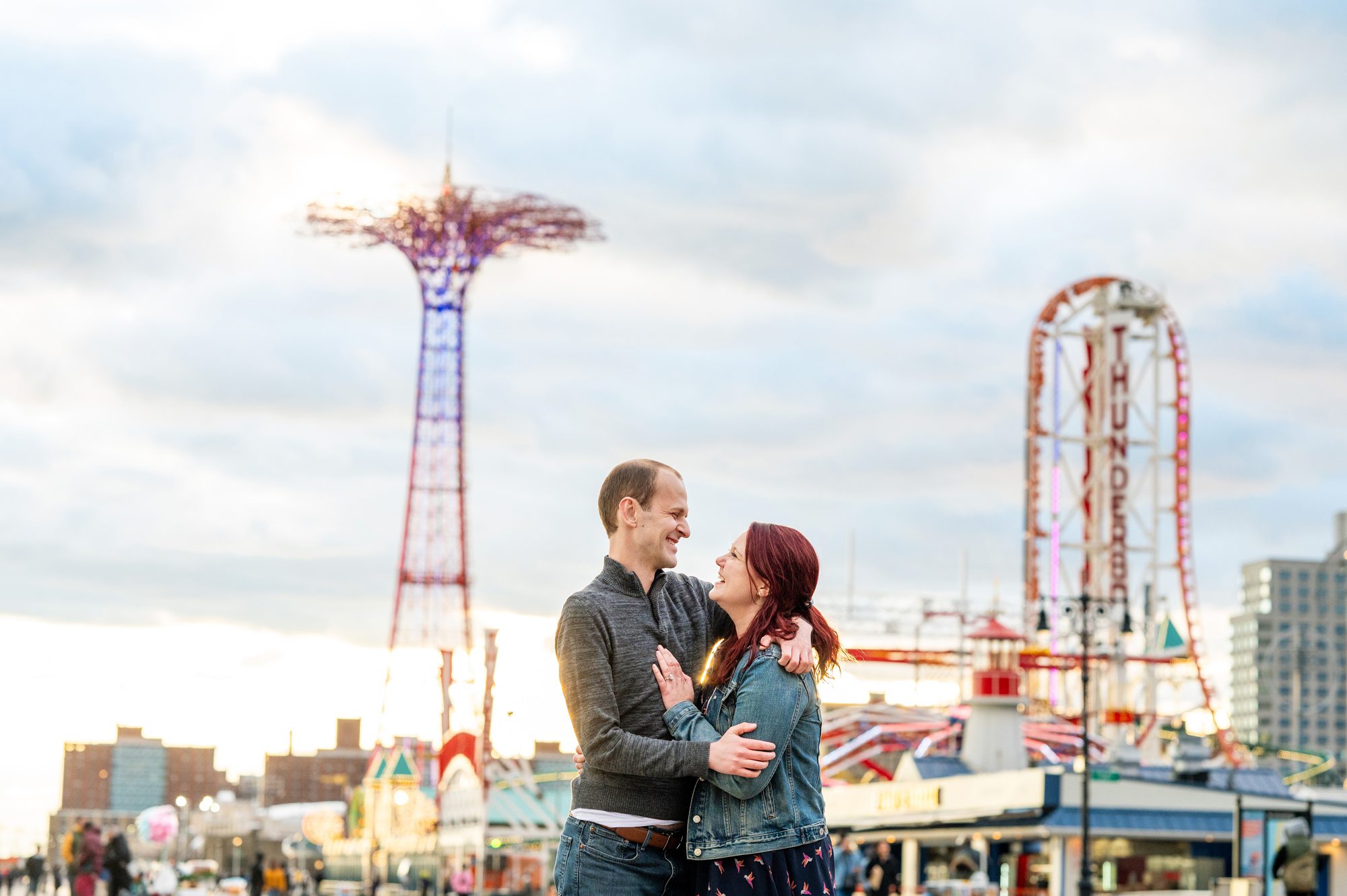 Couple on Coney Island in Brooklyn 