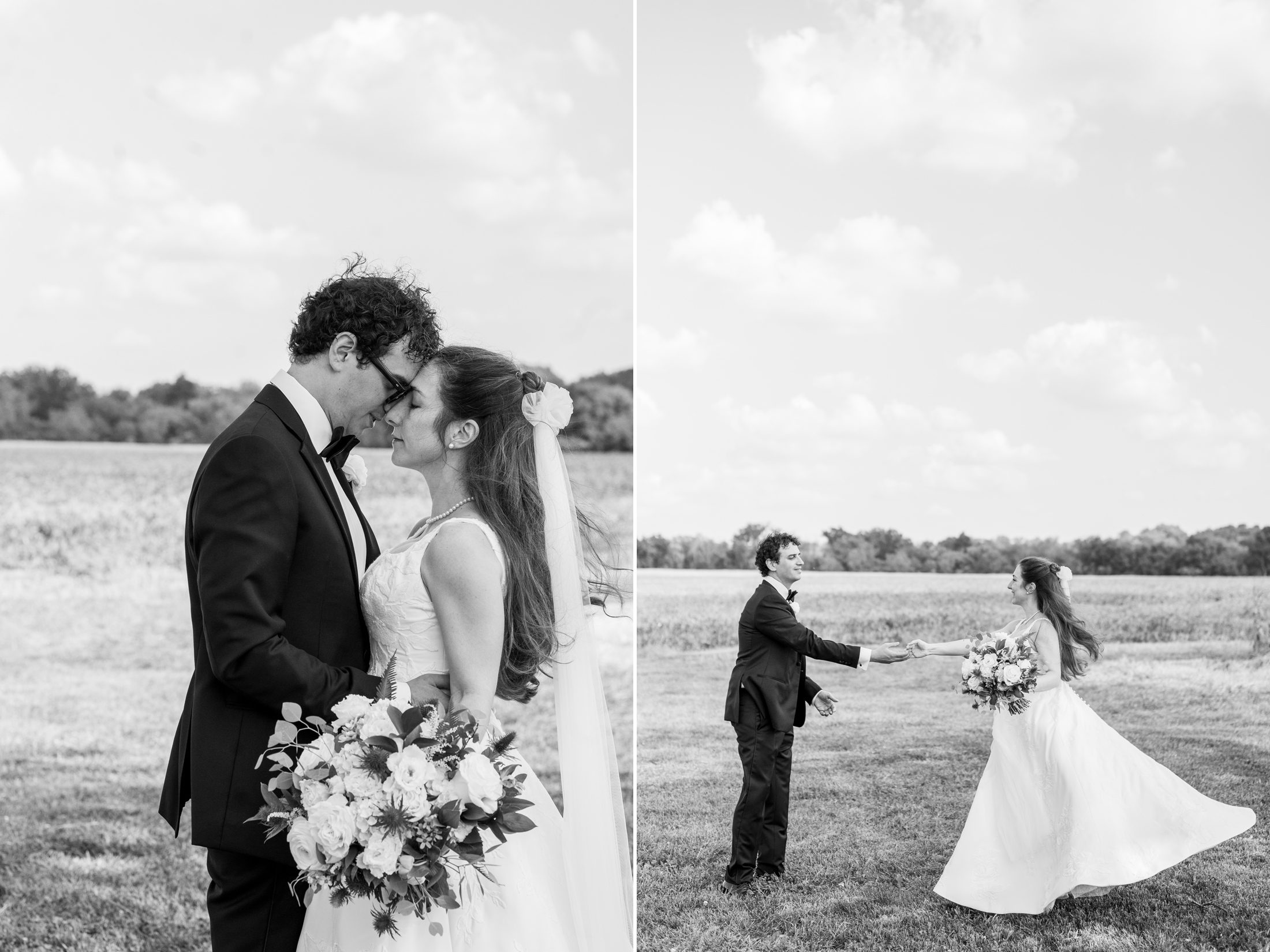 Black and white wedding photos at Updike Farmstead 