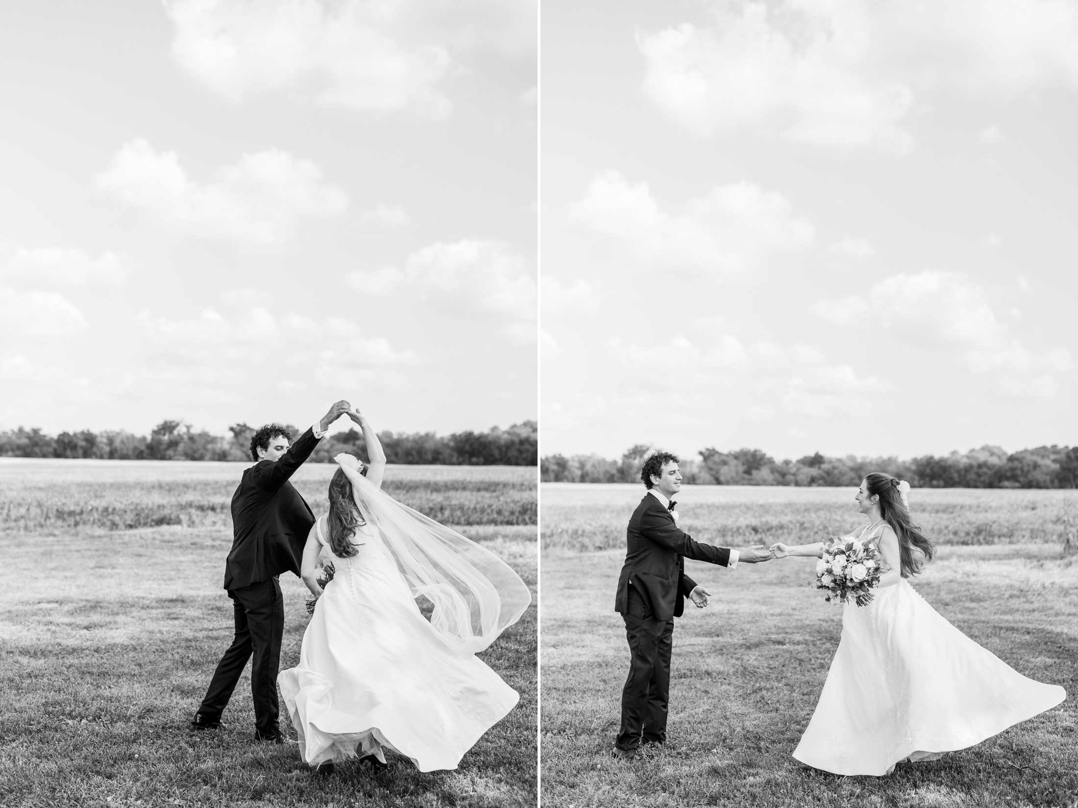 Black and white wedding photo in New Jersey