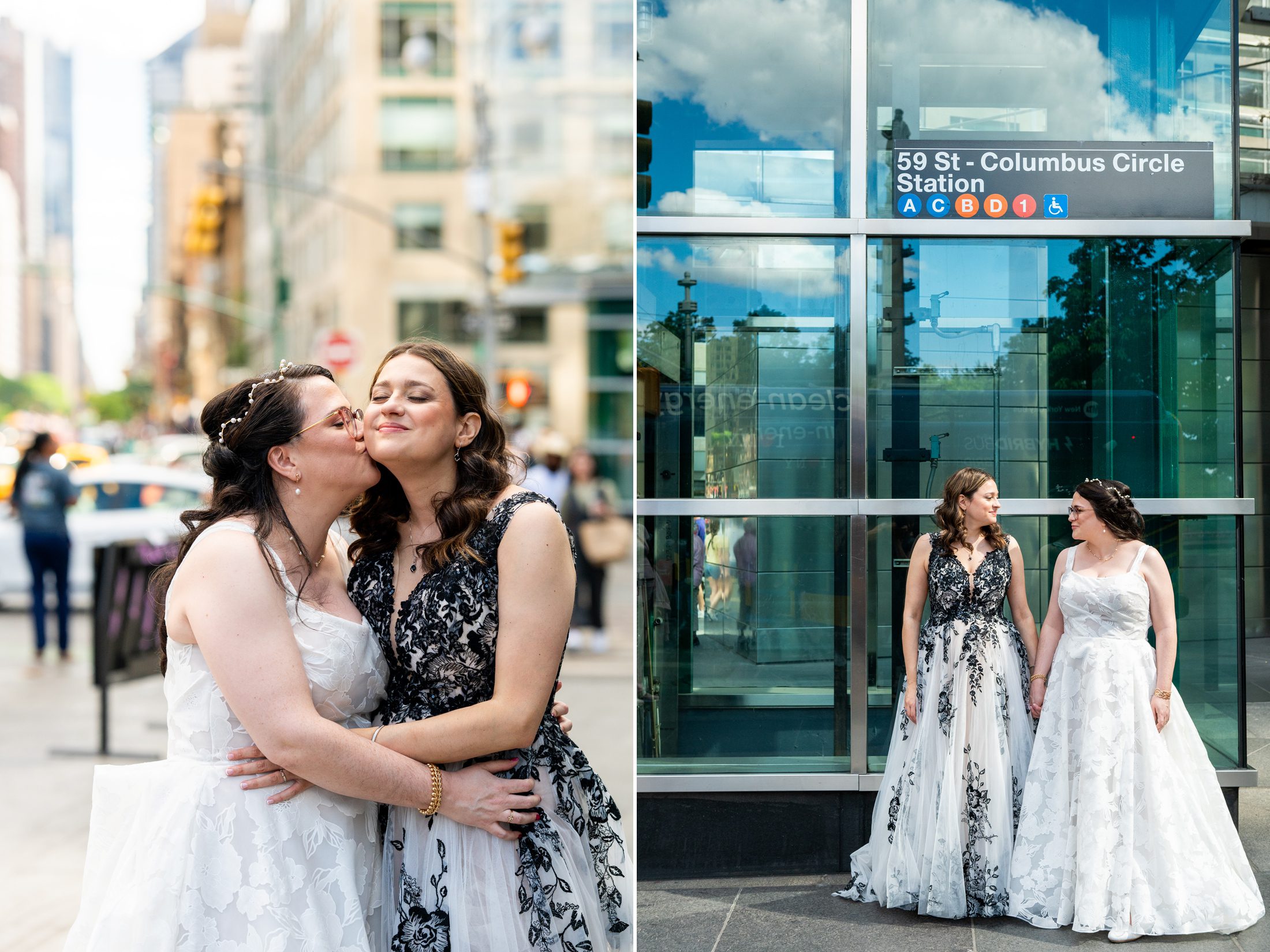 Wedding photos near Columbus Circle in NYC