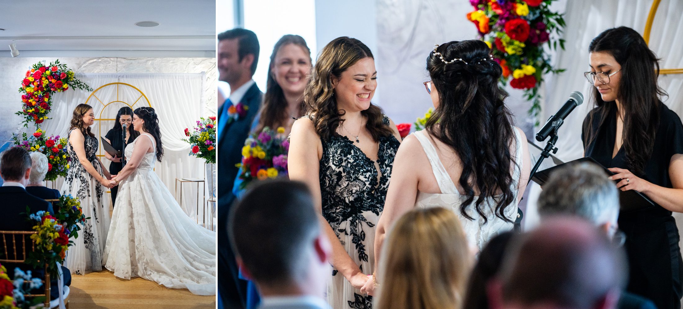 Wedding Ceremony with Two Brides at Museum of Art and Design in NYC 