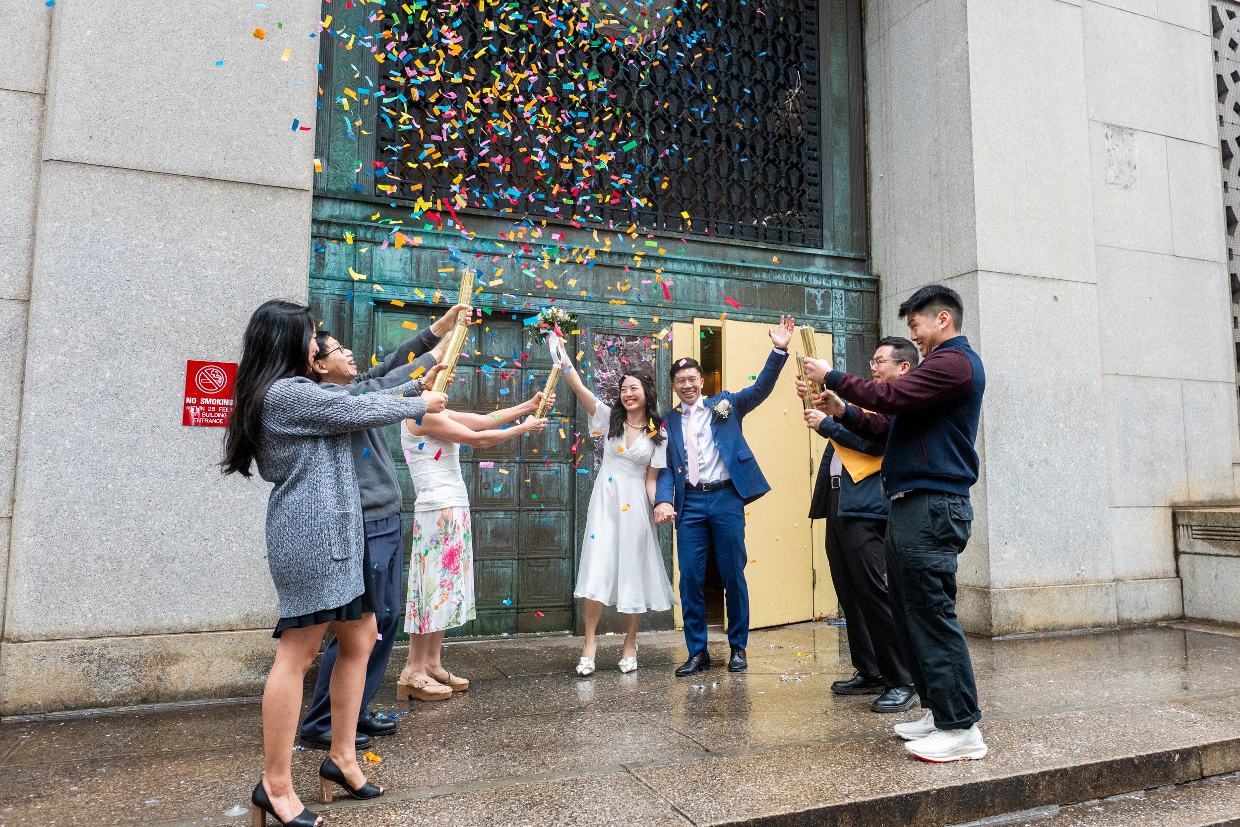 Confetti exit at NYC City Hall Wedding