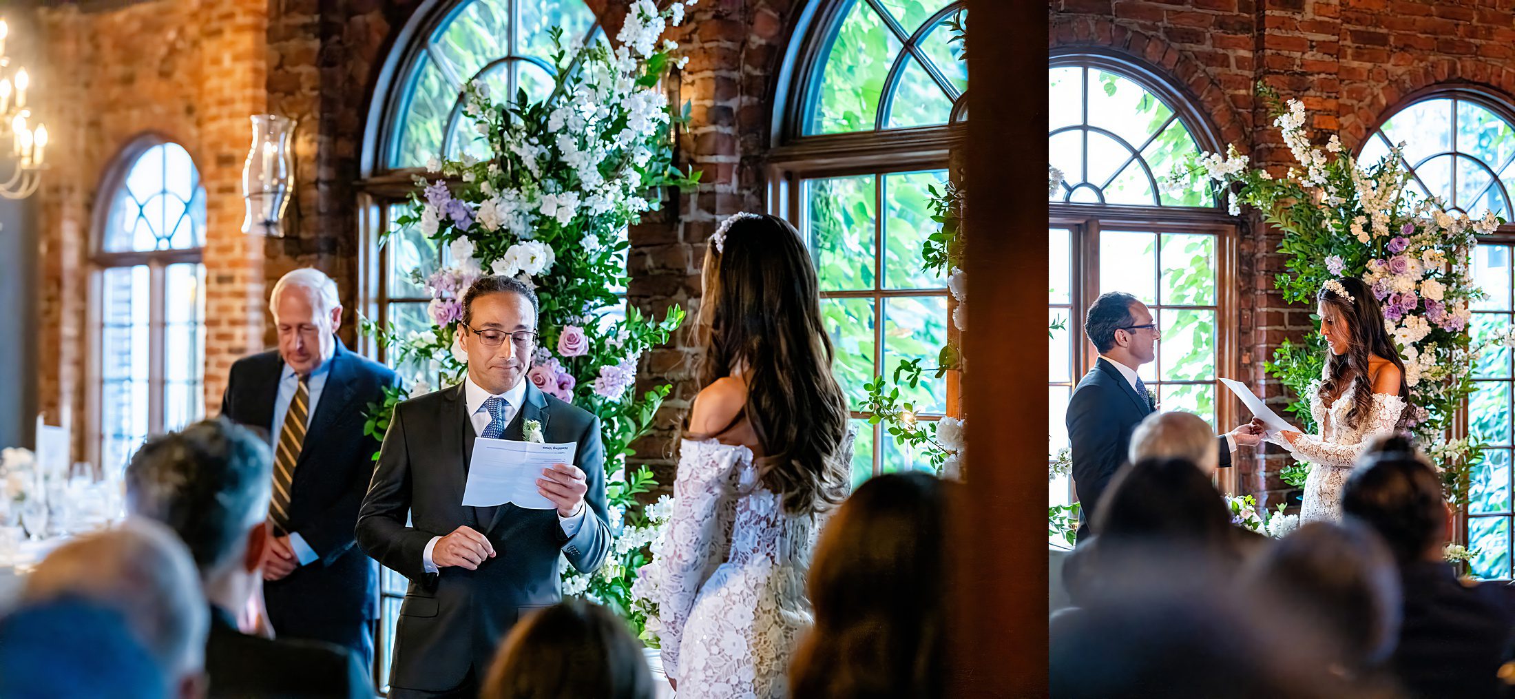 Wedding ceremony at One if By Land Two if Be Sea in New York City 