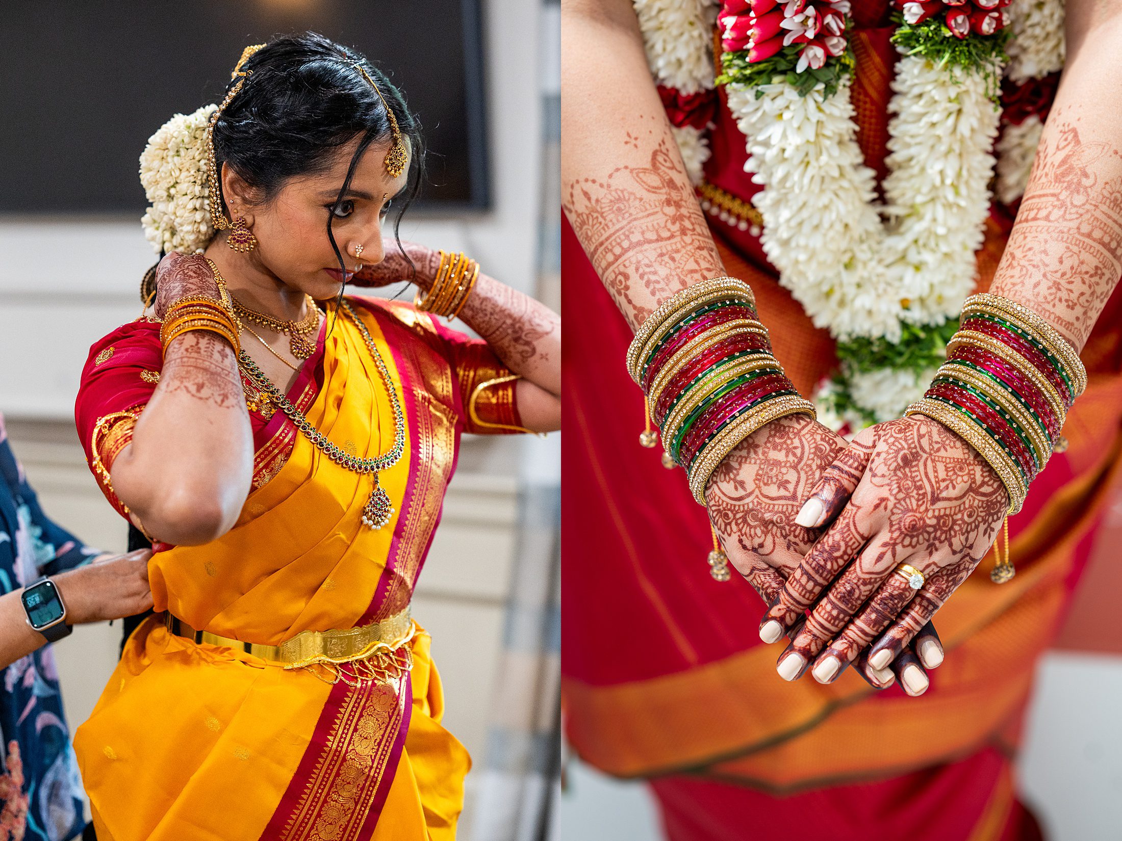 Bride getting ready at Indian wedding at the Madison Hotel in New Jersey