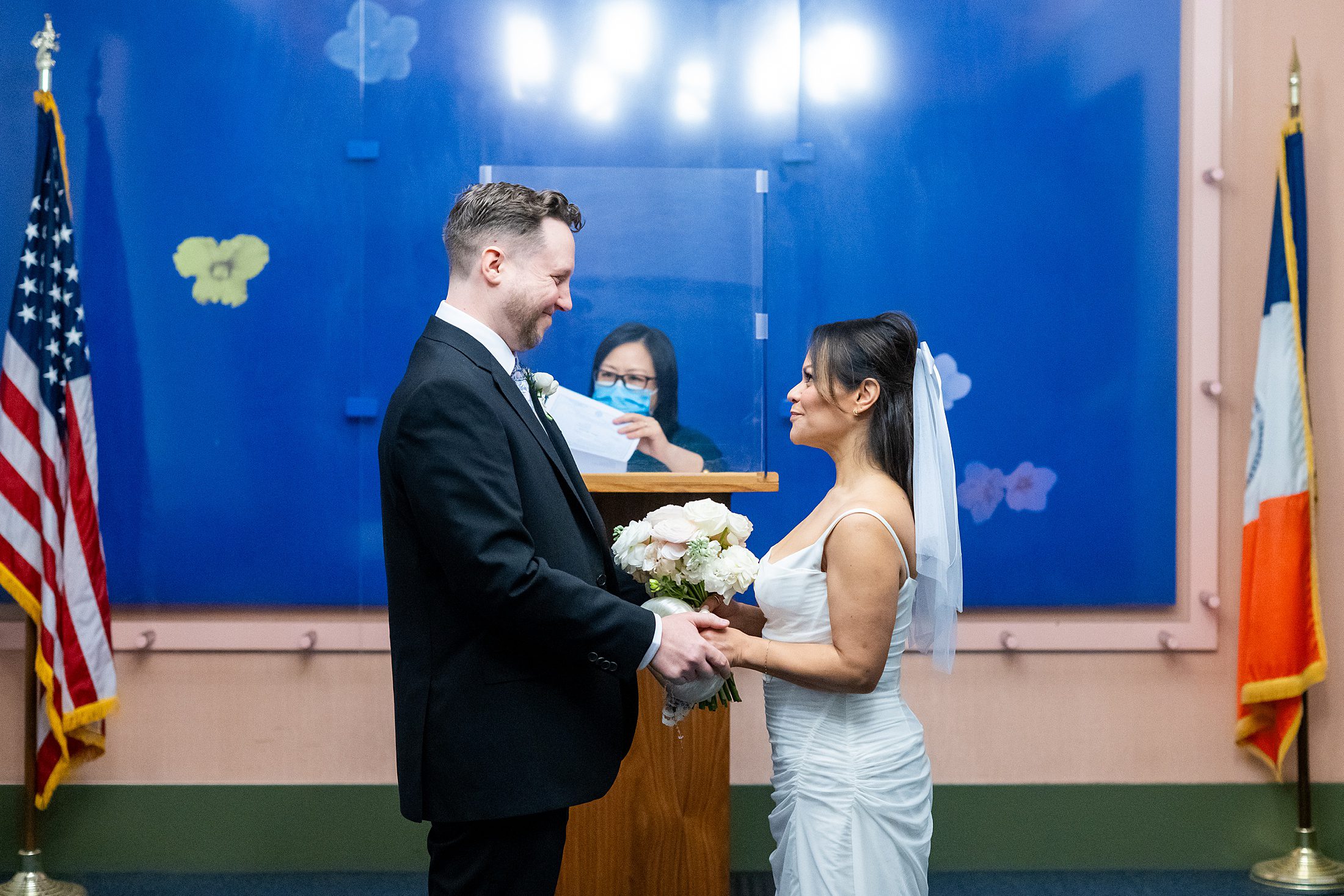 Manhattan courthouse wedding ceremony in NYC