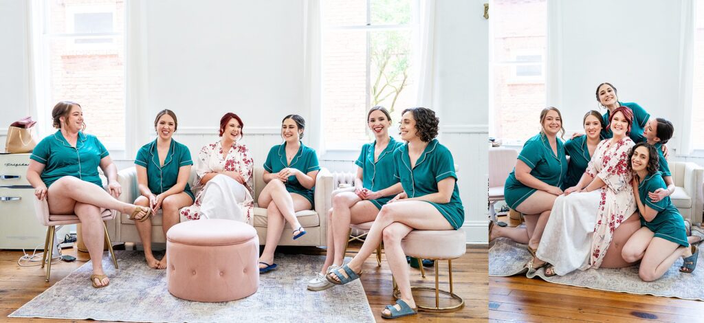 Bride with bridesmaids at Historic Venue 1902