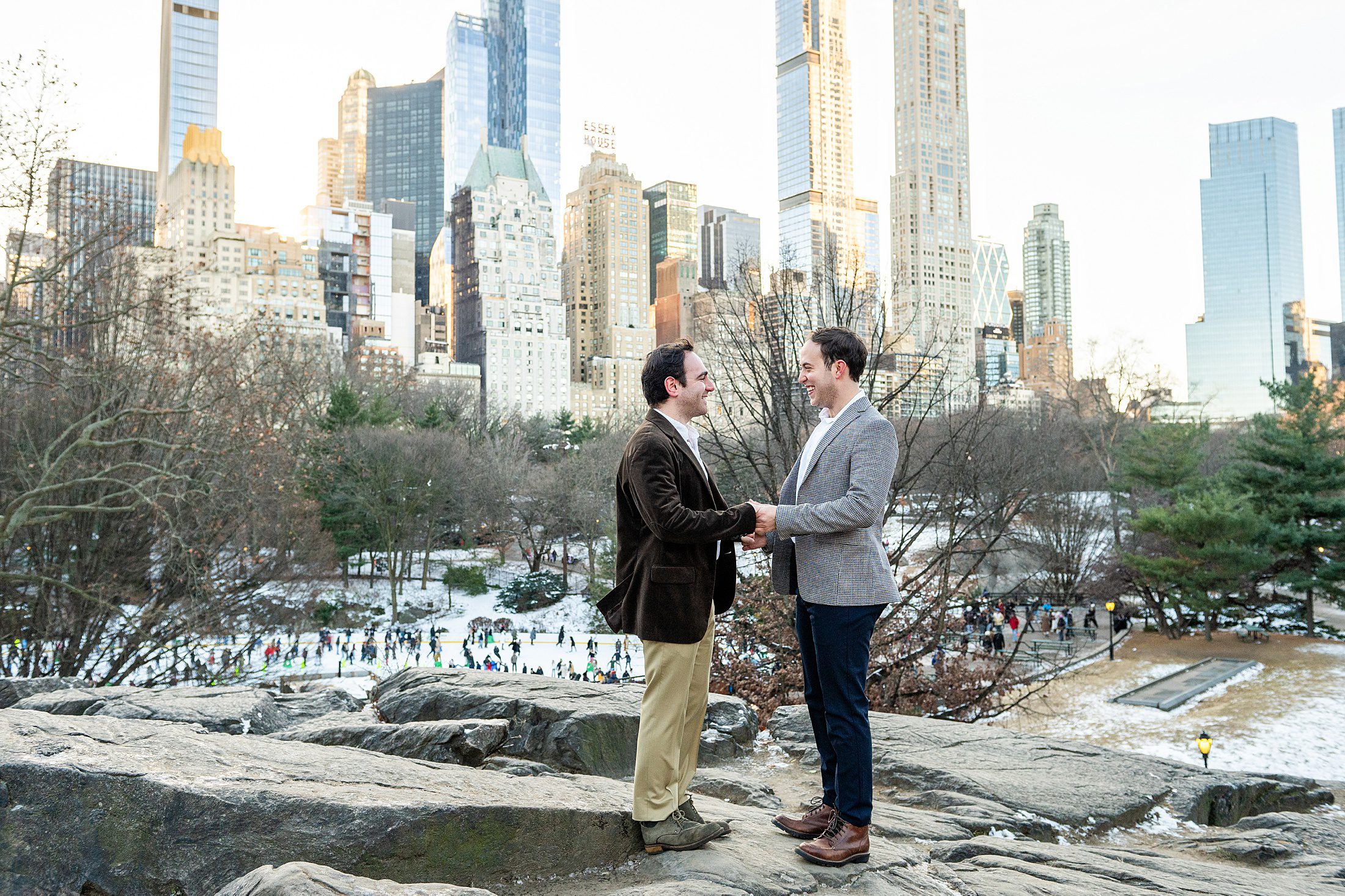Proposal with two men in Central Park New York City 