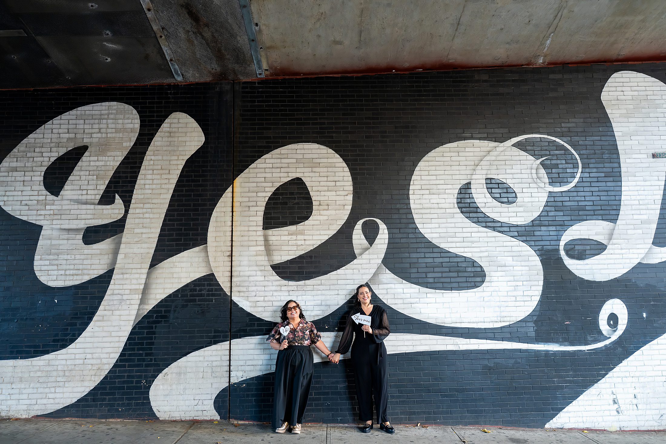 Non traditional elopement in Brooklyn with two brides 
