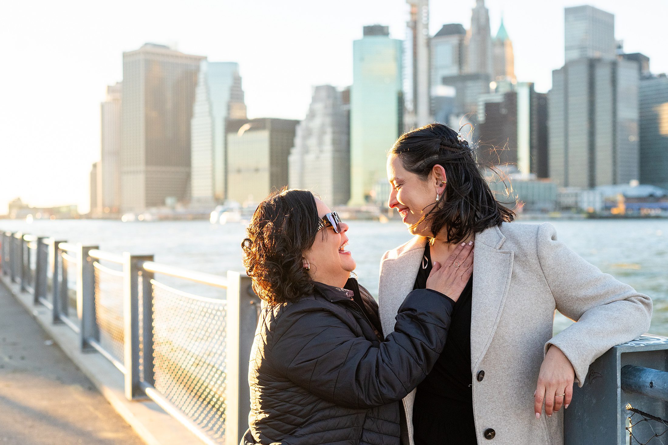 Sunset elopement photos in Brooklyn