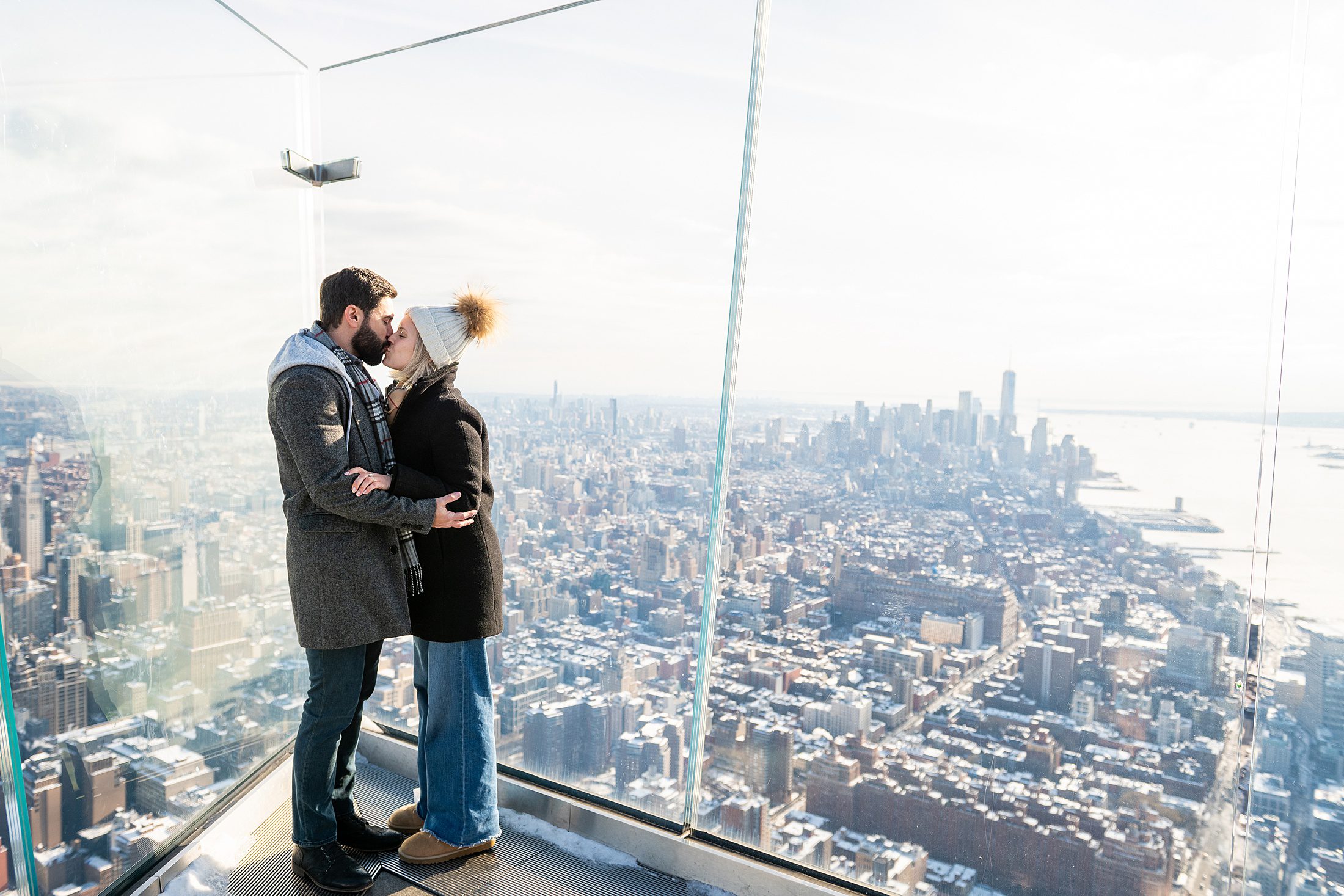 Engagement photos at the Edge in NYC