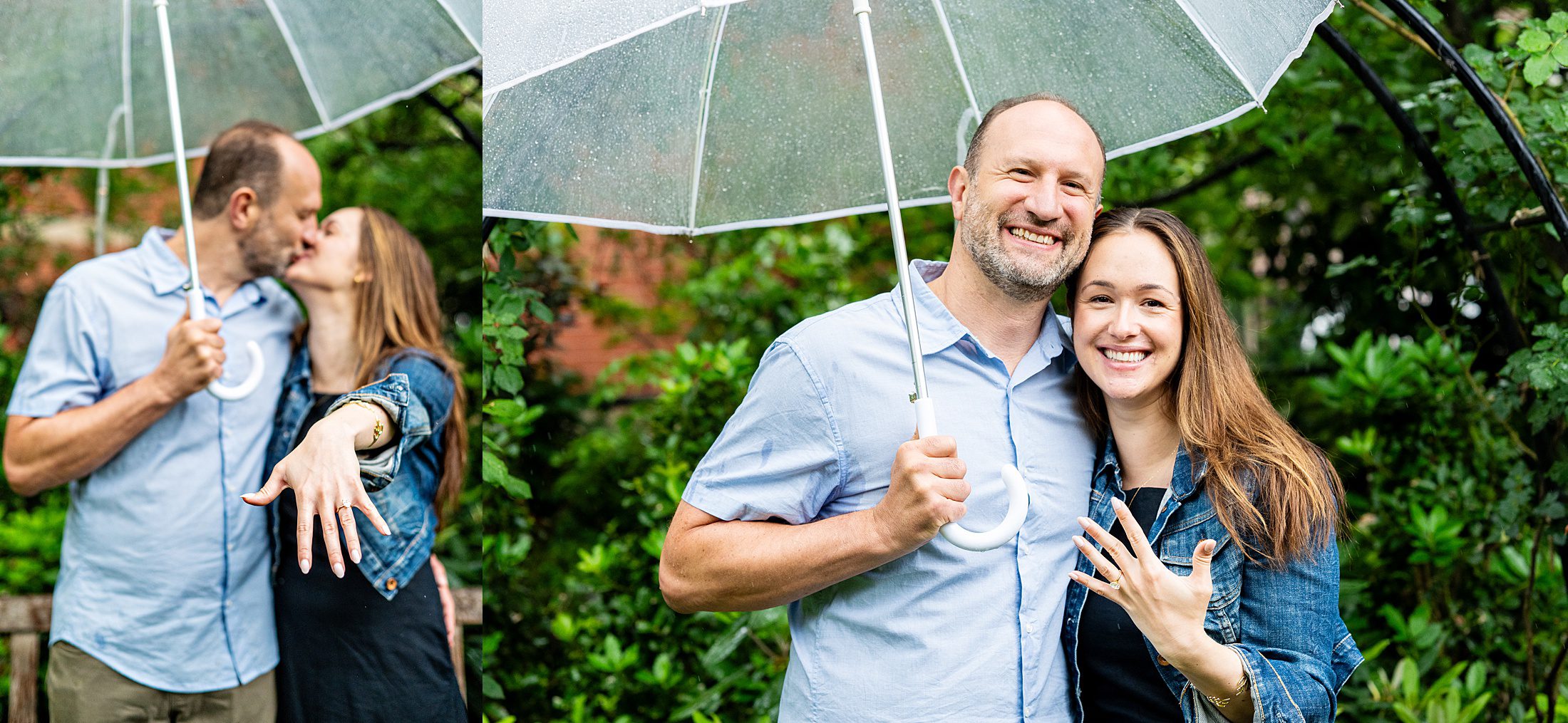 NYC surprise proposal in the rain 