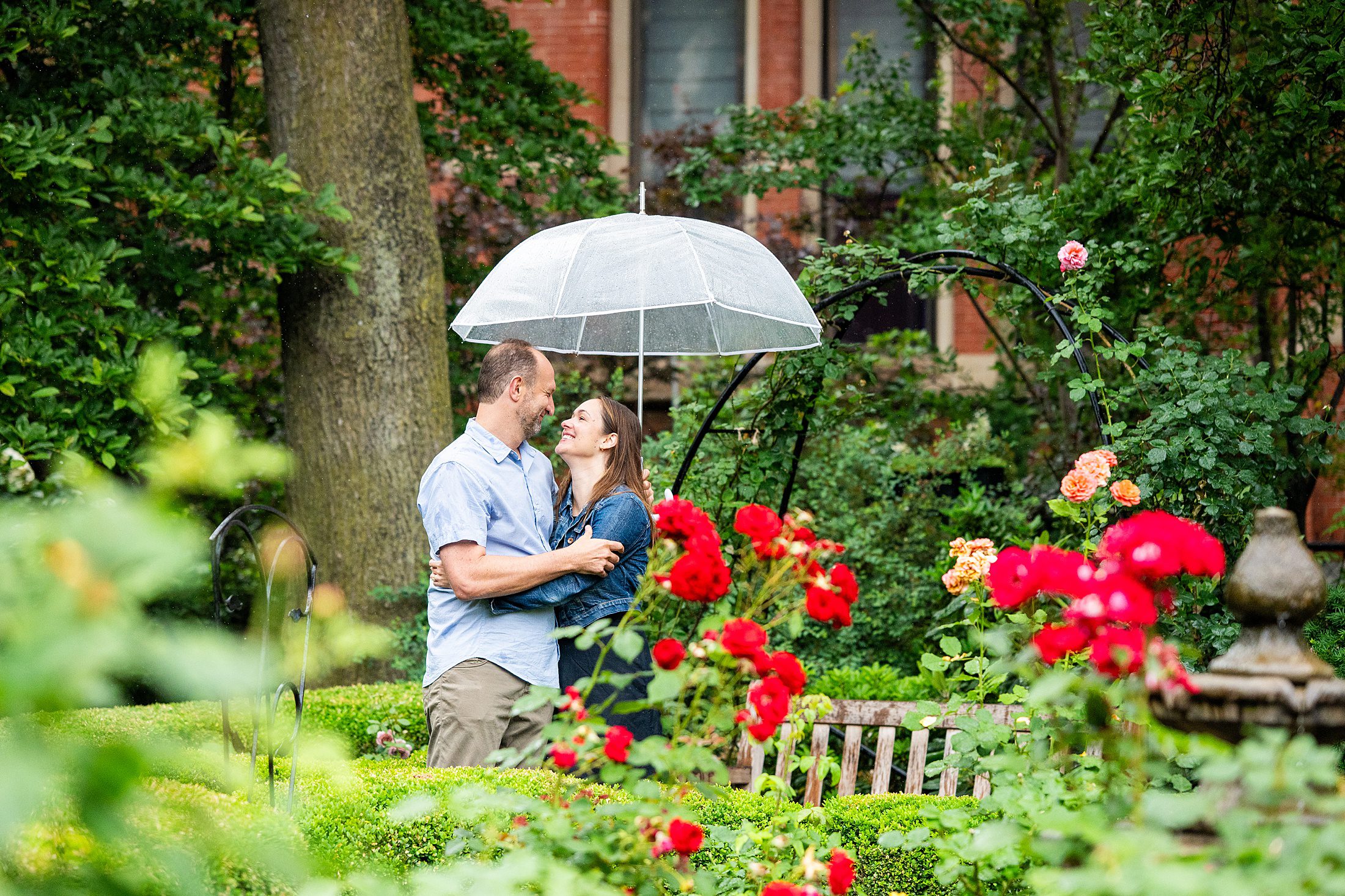 Rainy day engagement photos in NYC