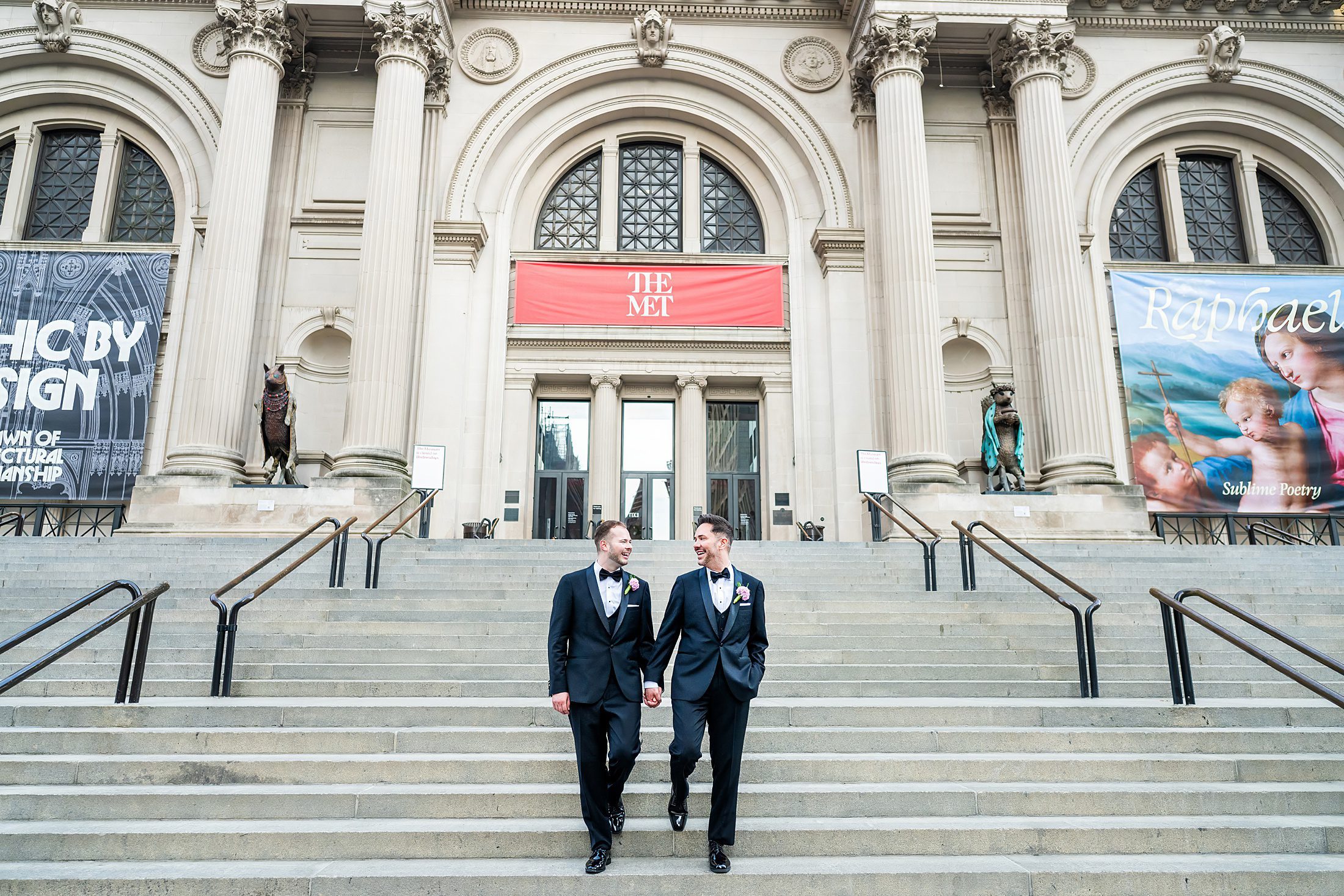 Wedding photos in front of the Met in NYC